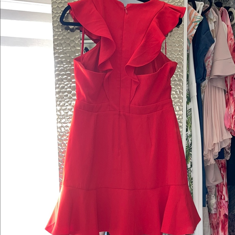 Adelyn Rae Red Asymmetrical Ruffled Cocktail Dress - Picture 7 of 7